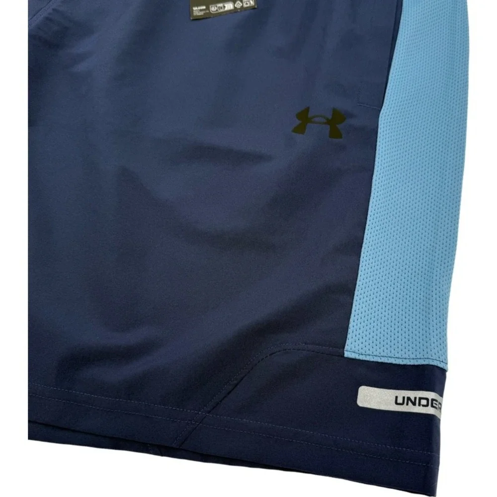 UNDER ARMOUR NEW 2XL UA Tech Utility Shorts Blue Mesh Active Training Athleisure